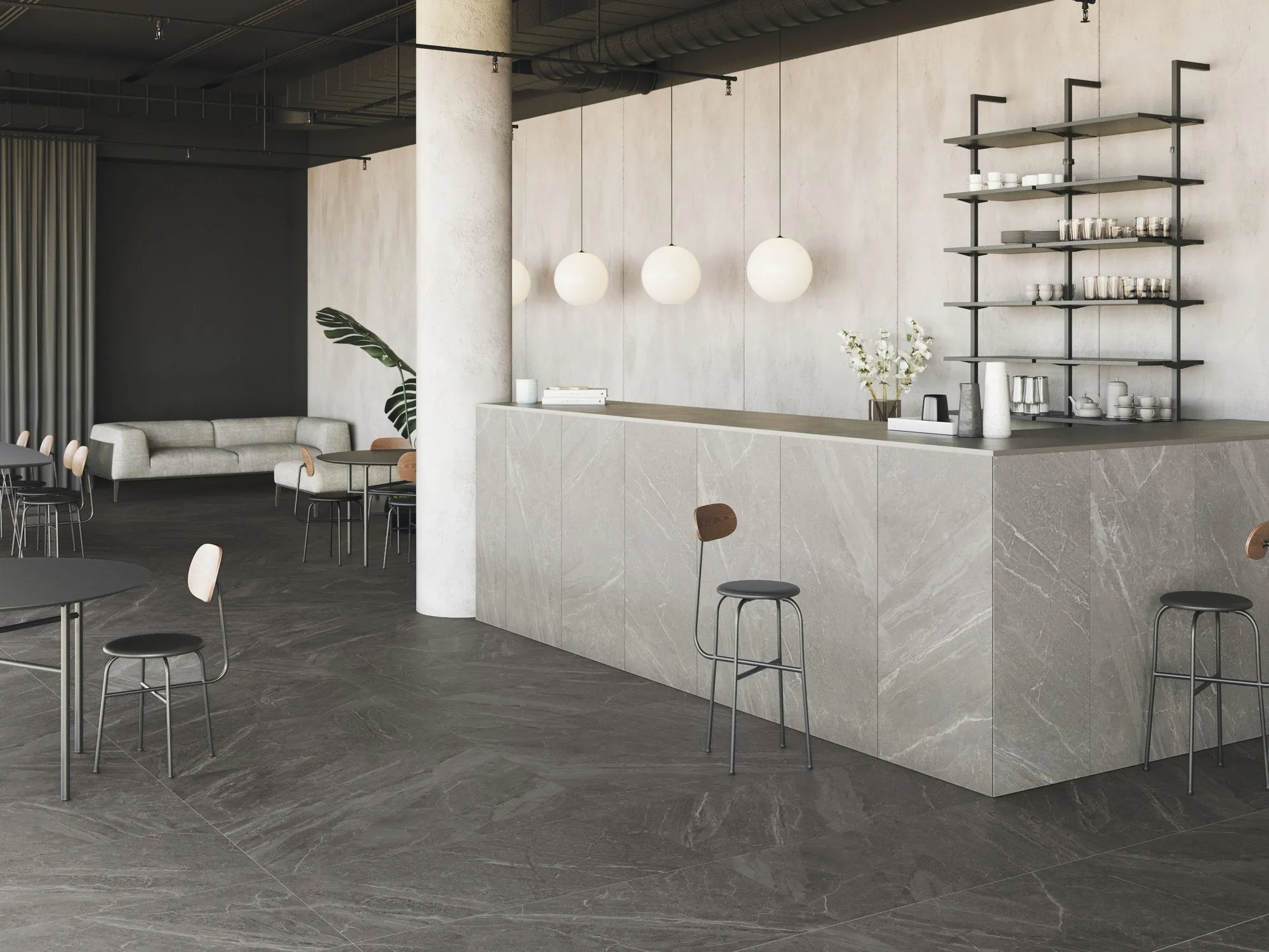 Mainstone Dolphin Stone Effect Porcelain Tile 60x120cm Natural Matt
