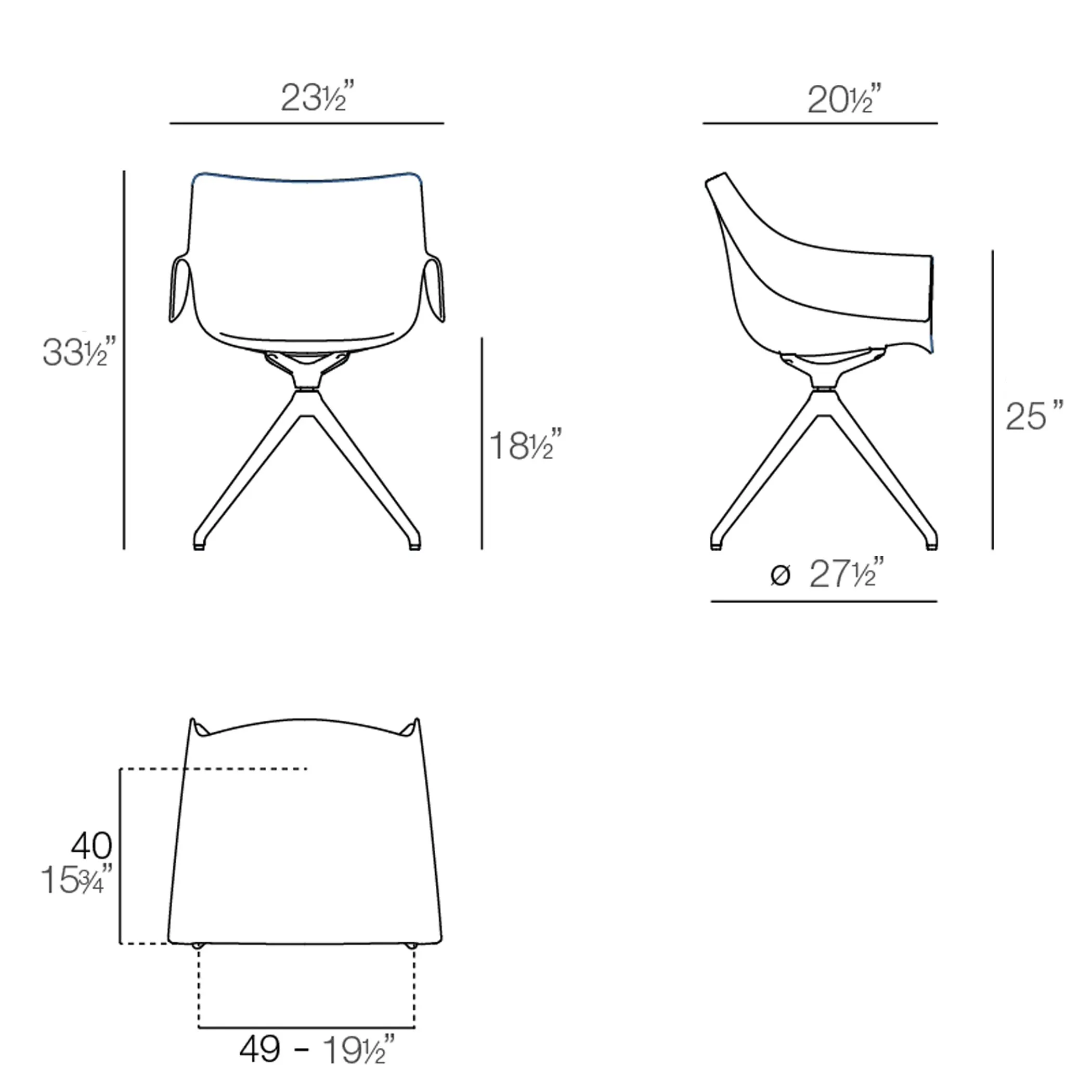 Manta Swivel Armchair (Set of 2)