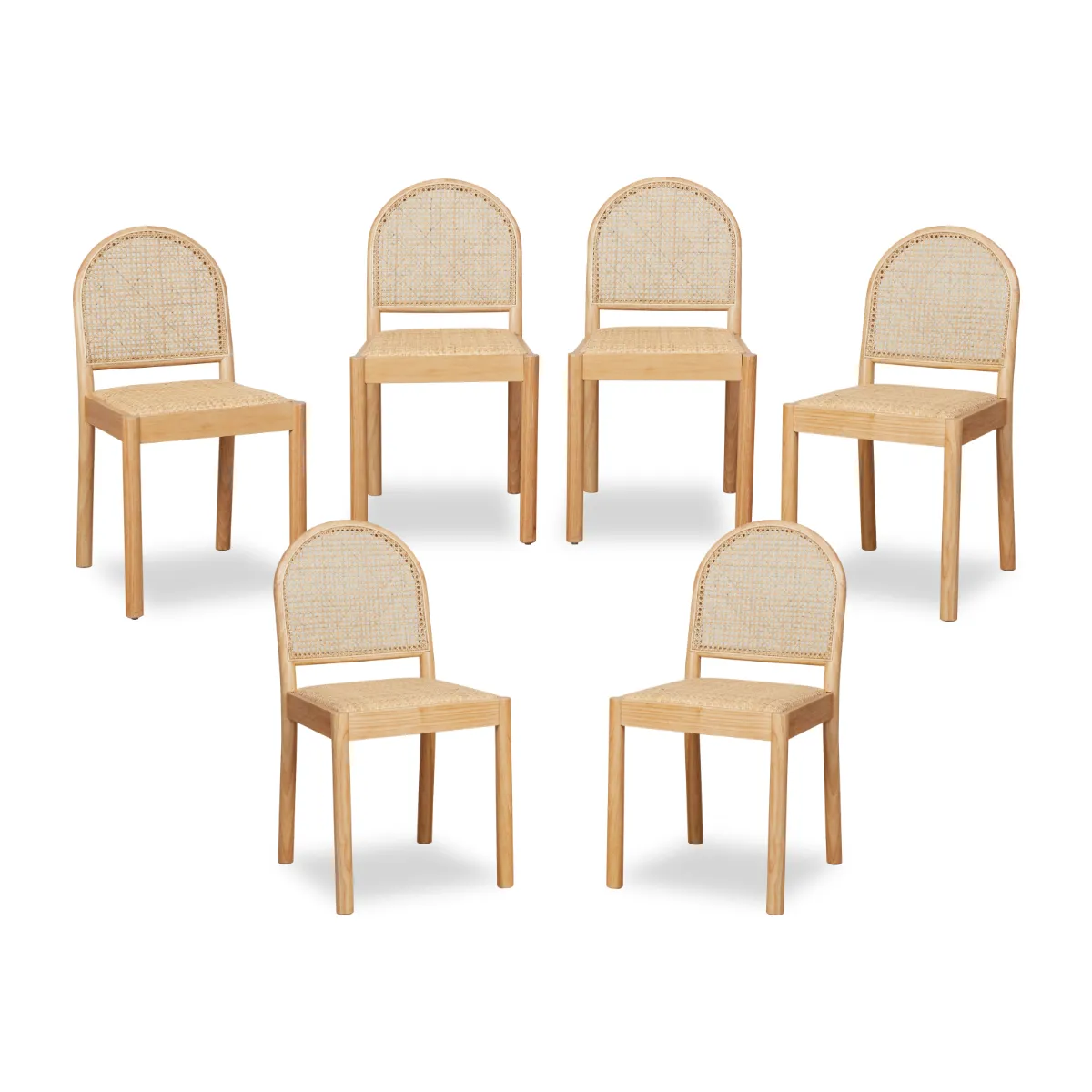 Mateo Dining Chair - Natural Set of Six Bundle Mocka
