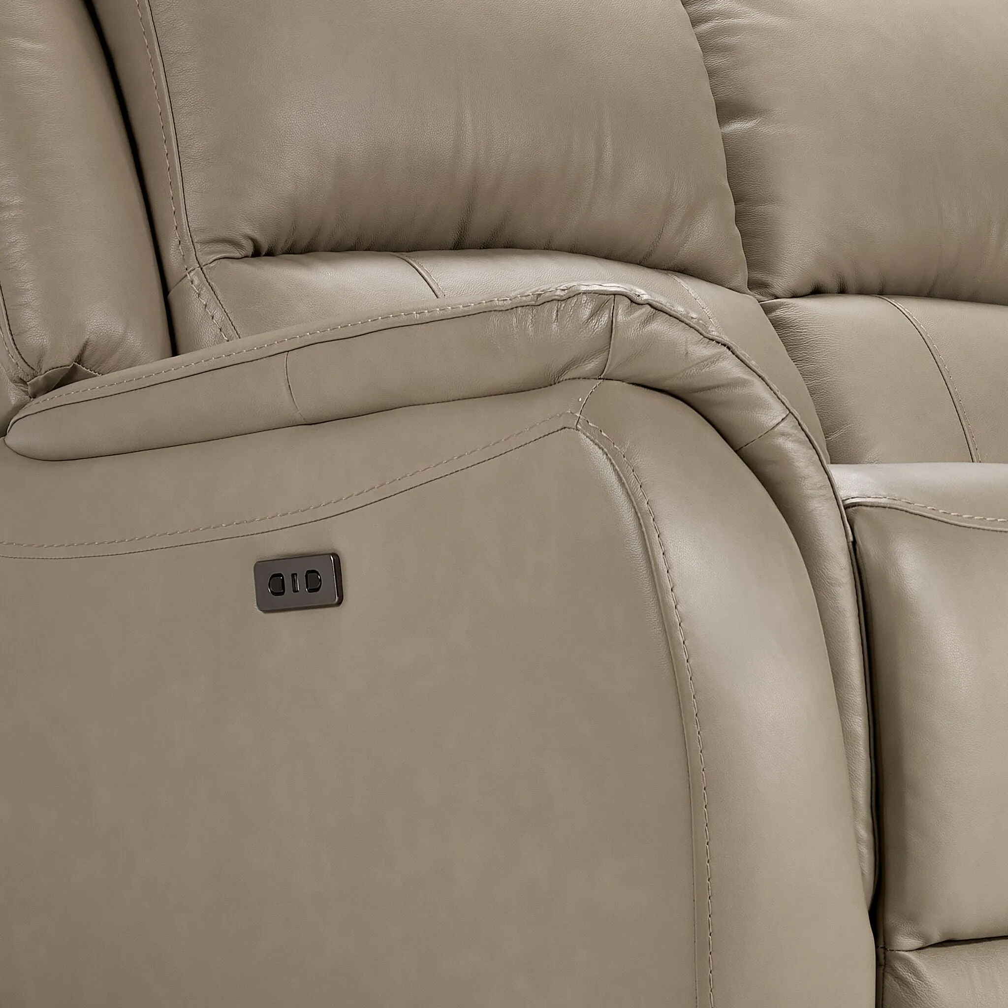 Maxton Leather Power Recliner - Taupe