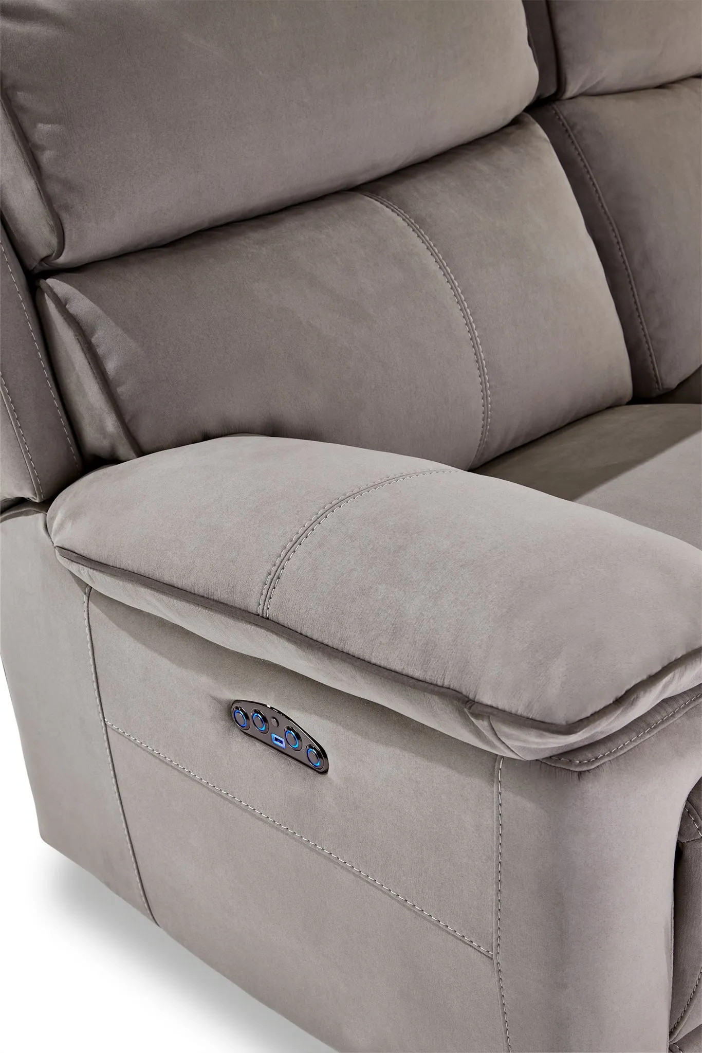Memphis Dual Power Recliner - Silver Grey