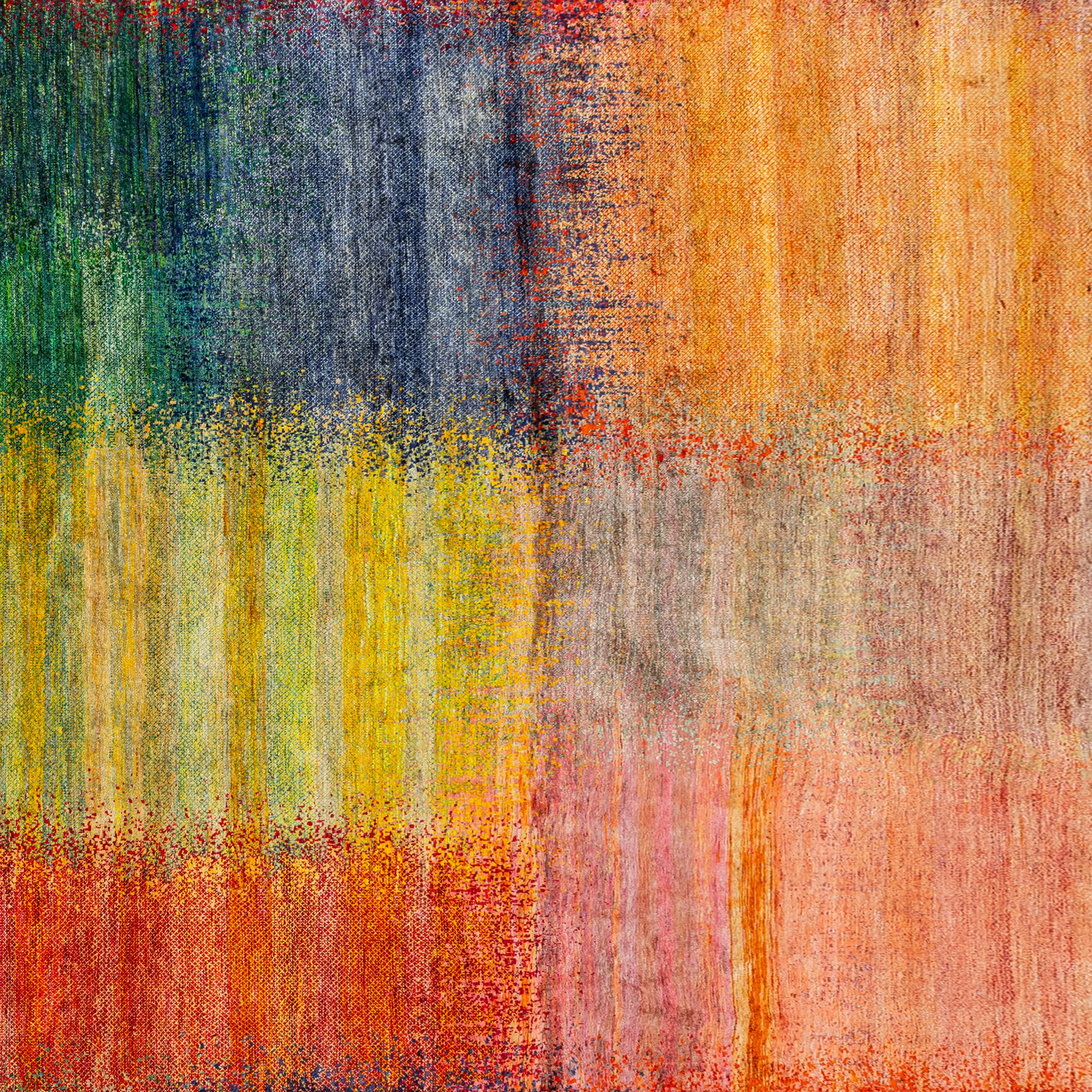 Multicolored Contemporary Silk Rug - 8'1" x 10'2"