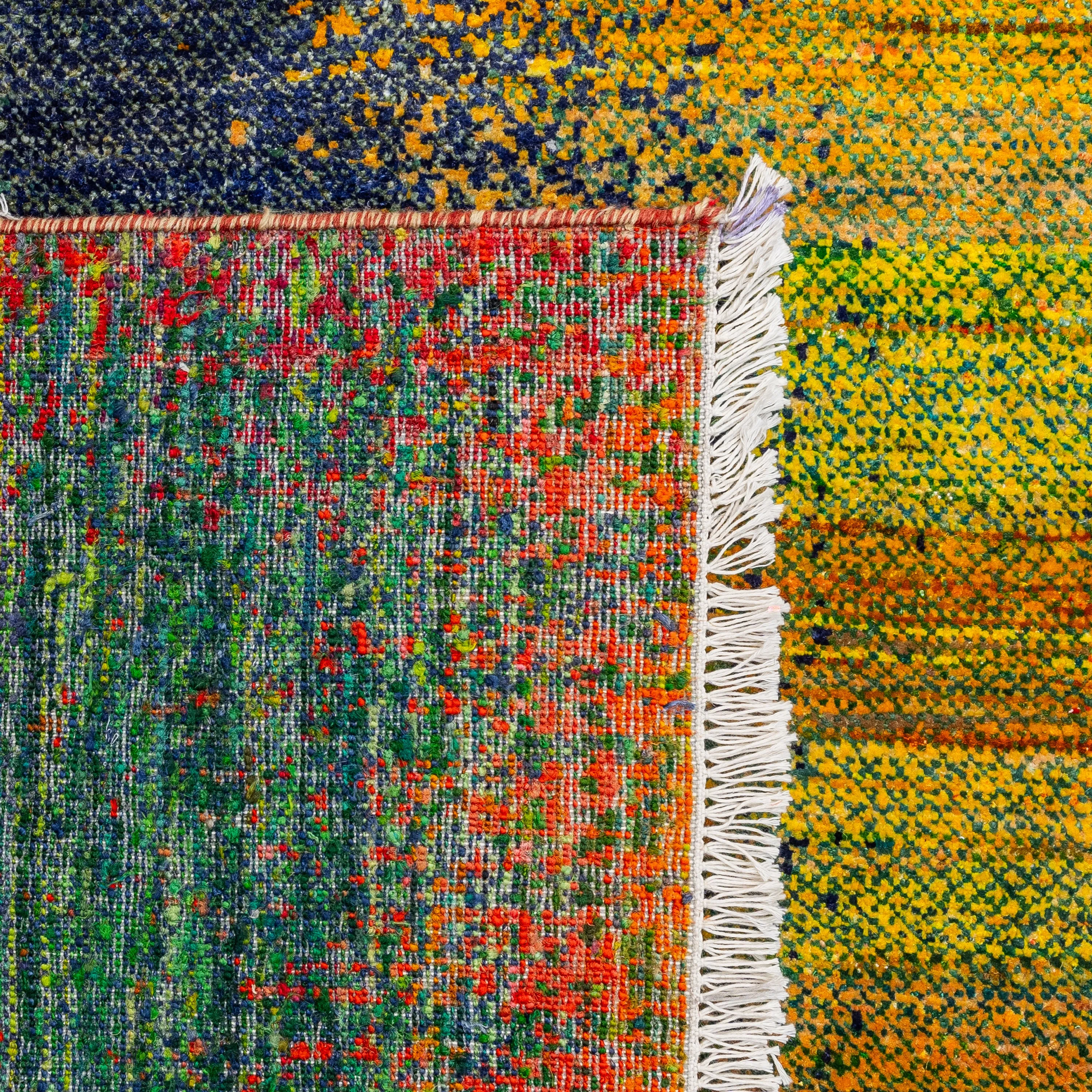 Multicolored Contemporary Silk Rug - 8'1" x 10'2"