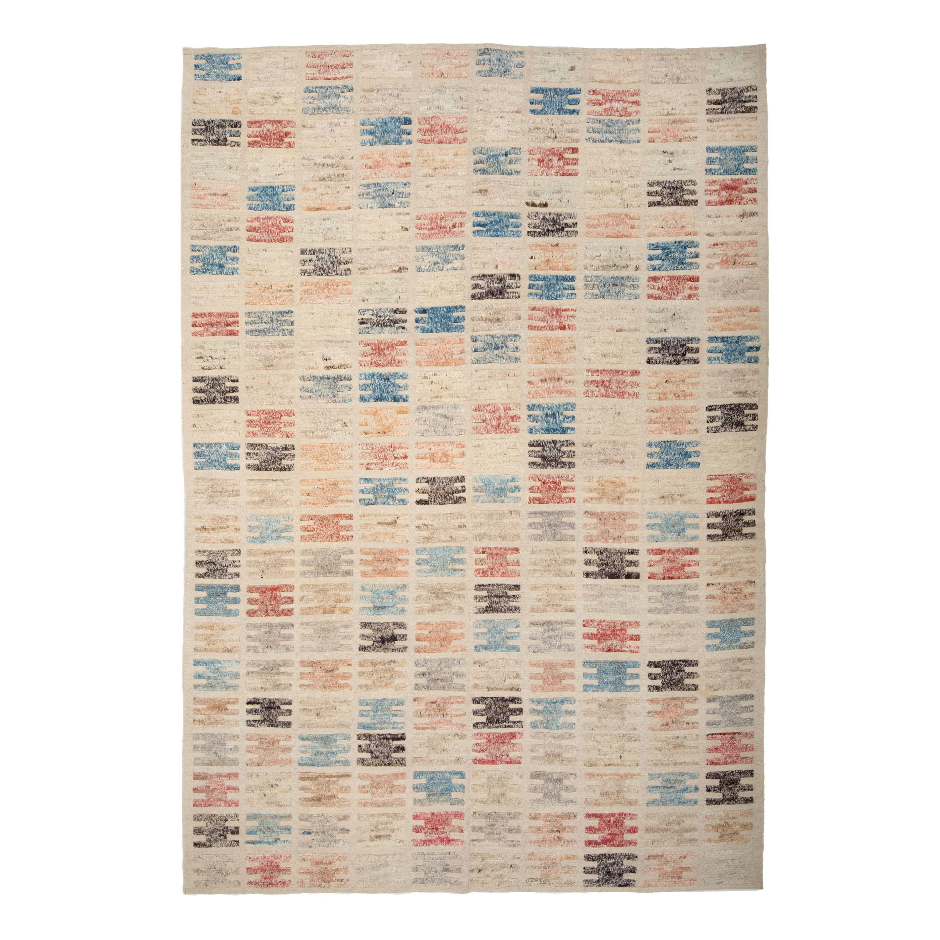 Multicolored Zameen Transitional Wool Rug - 9'10" x 11'2"