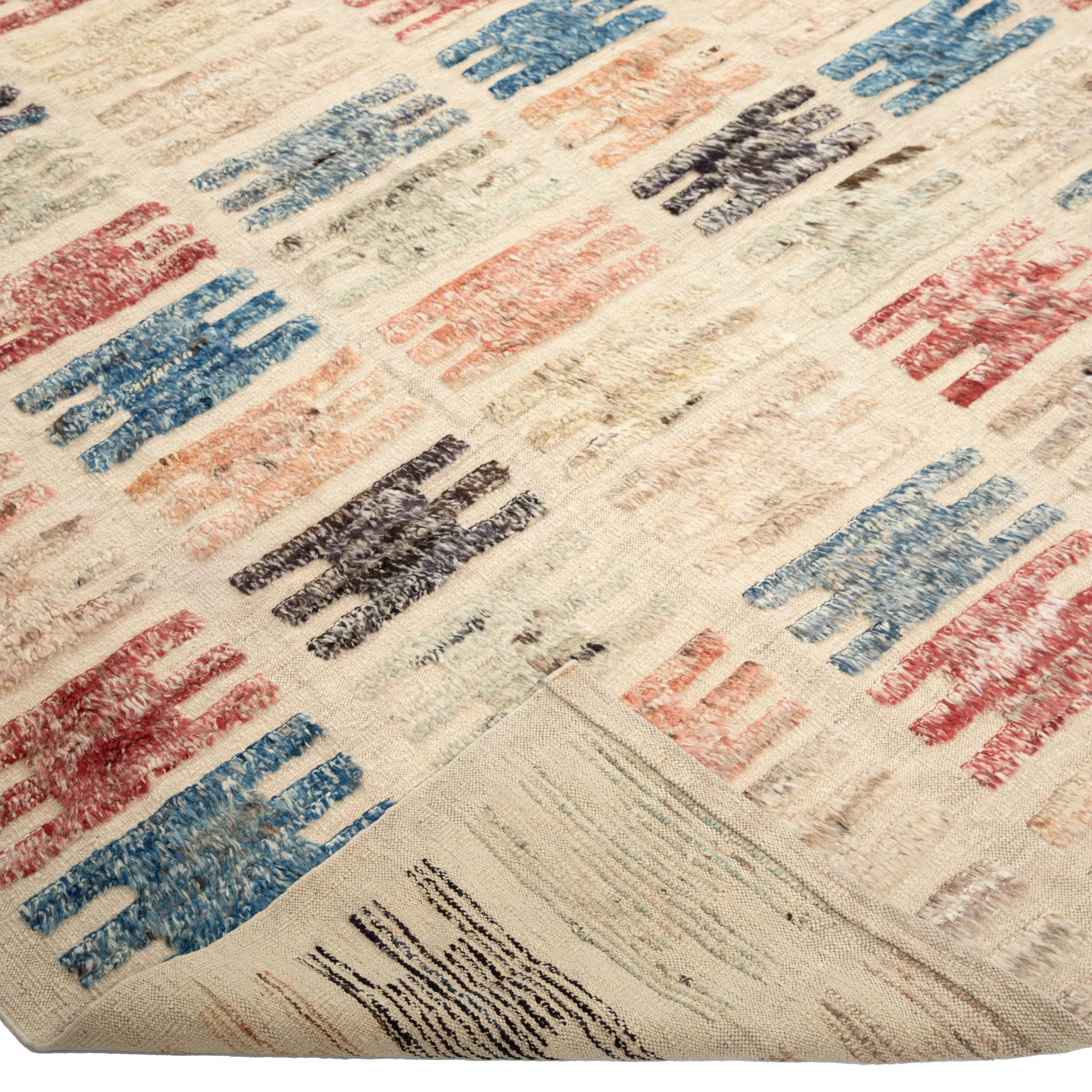 Multicolored Zameen Transitional Wool Rug - 9'10" x 11'2"