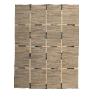 Natural Patterned Modern Wool Kilim - 9' x 11'6"