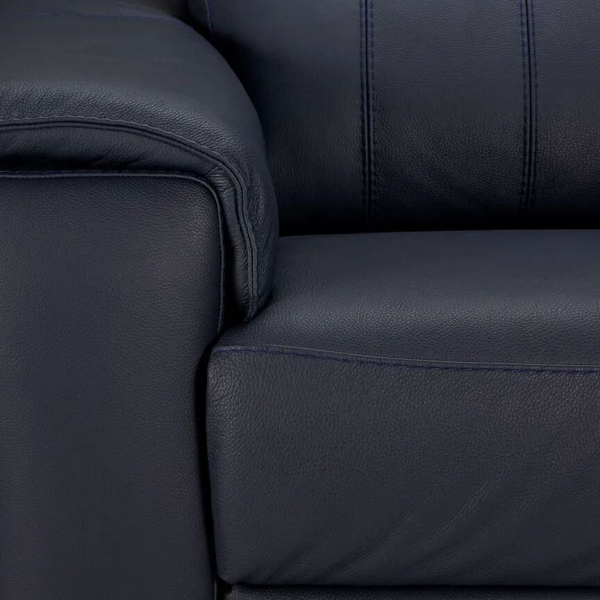 Orlando-Ray Leather Sofa and Loveseat Set-Blue