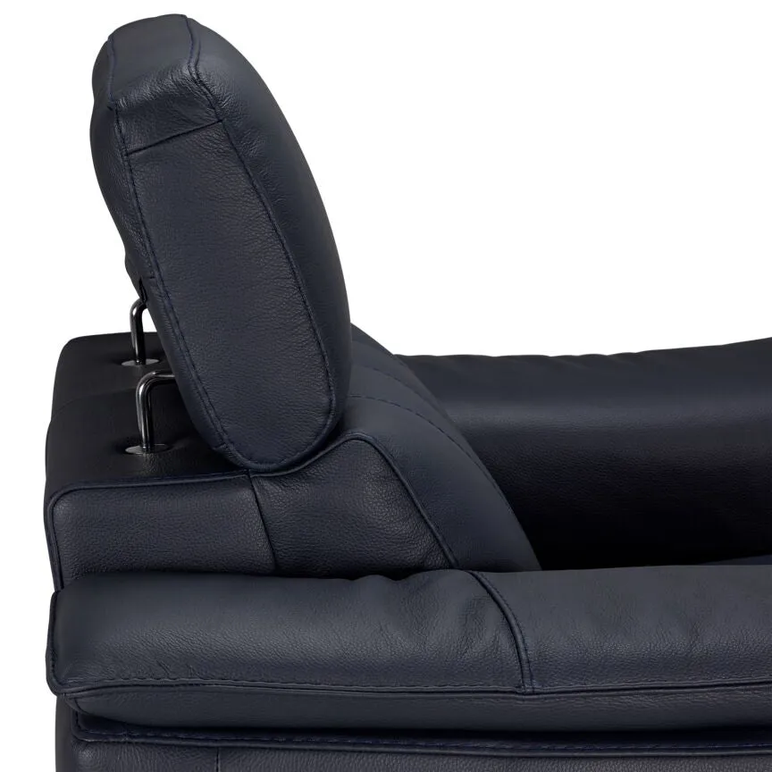 Orlando-Ray Leather Sofa and Loveseat Set-Blue