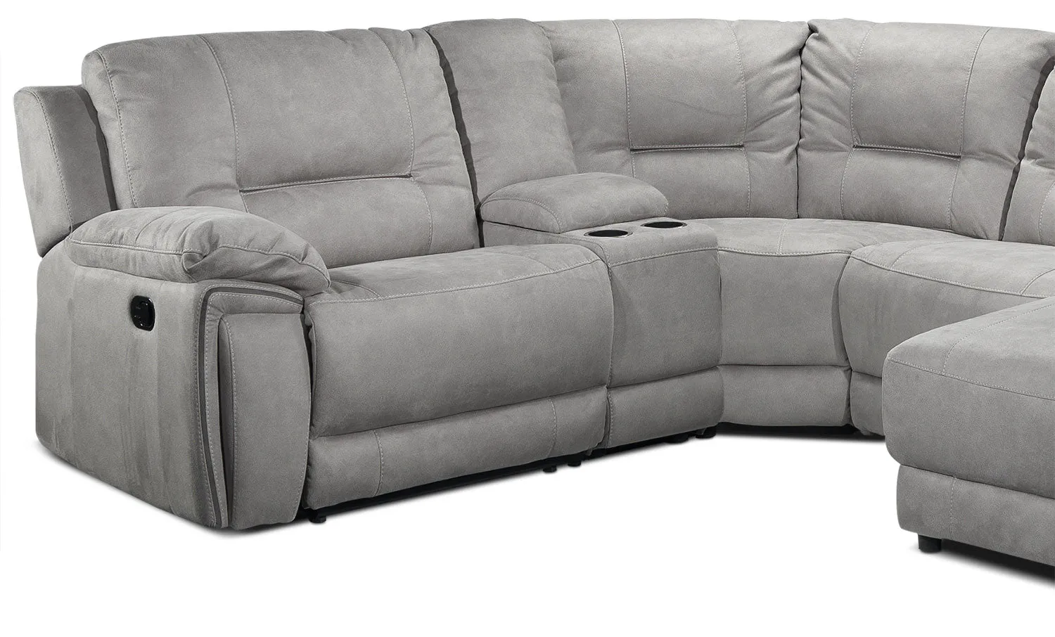 Pasadena 5-Piece Reclining Sectional with Right-Facing Chaise - Light Grey
