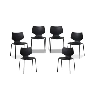 Pia Dining Chair - Black Set of Six Bundle Mocka