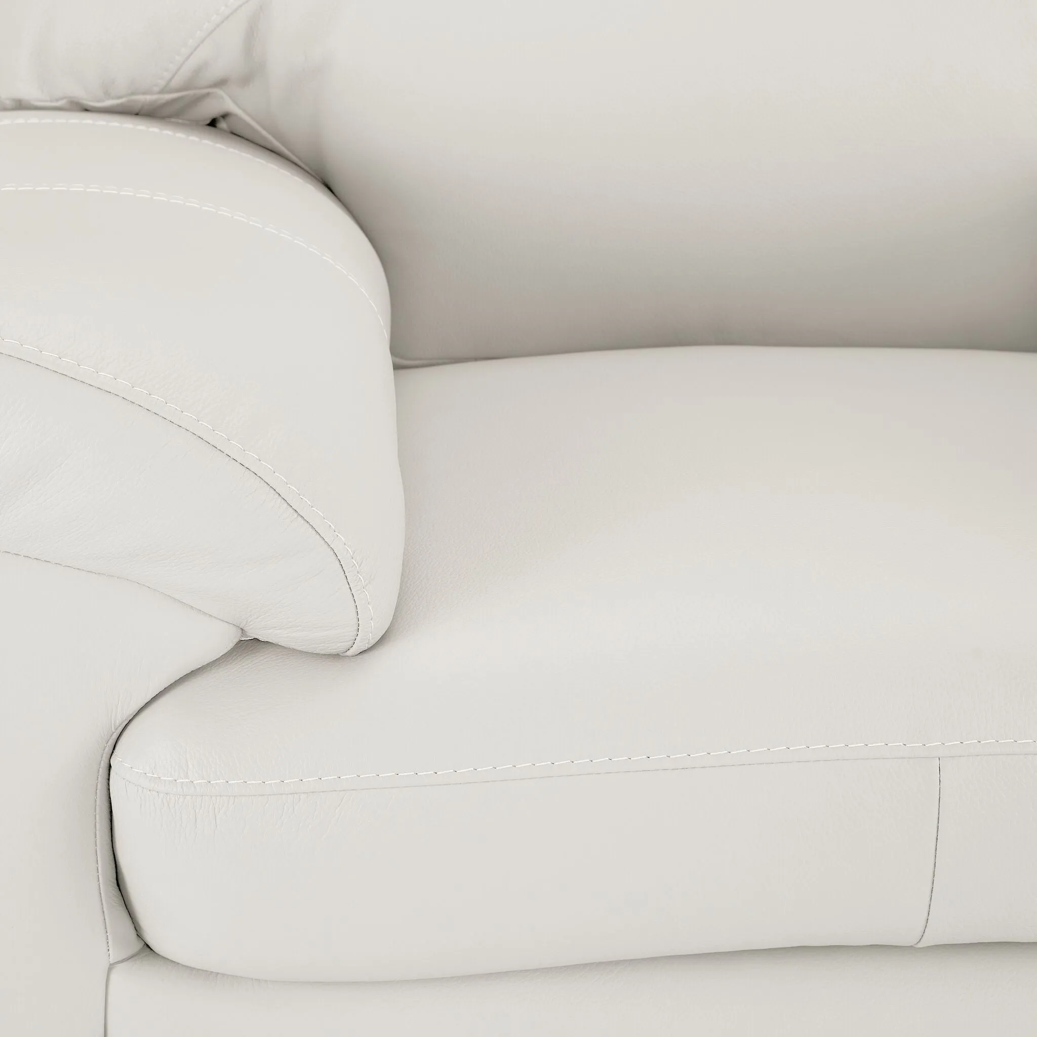 Raphael Leather Loveseat - Silver Grey