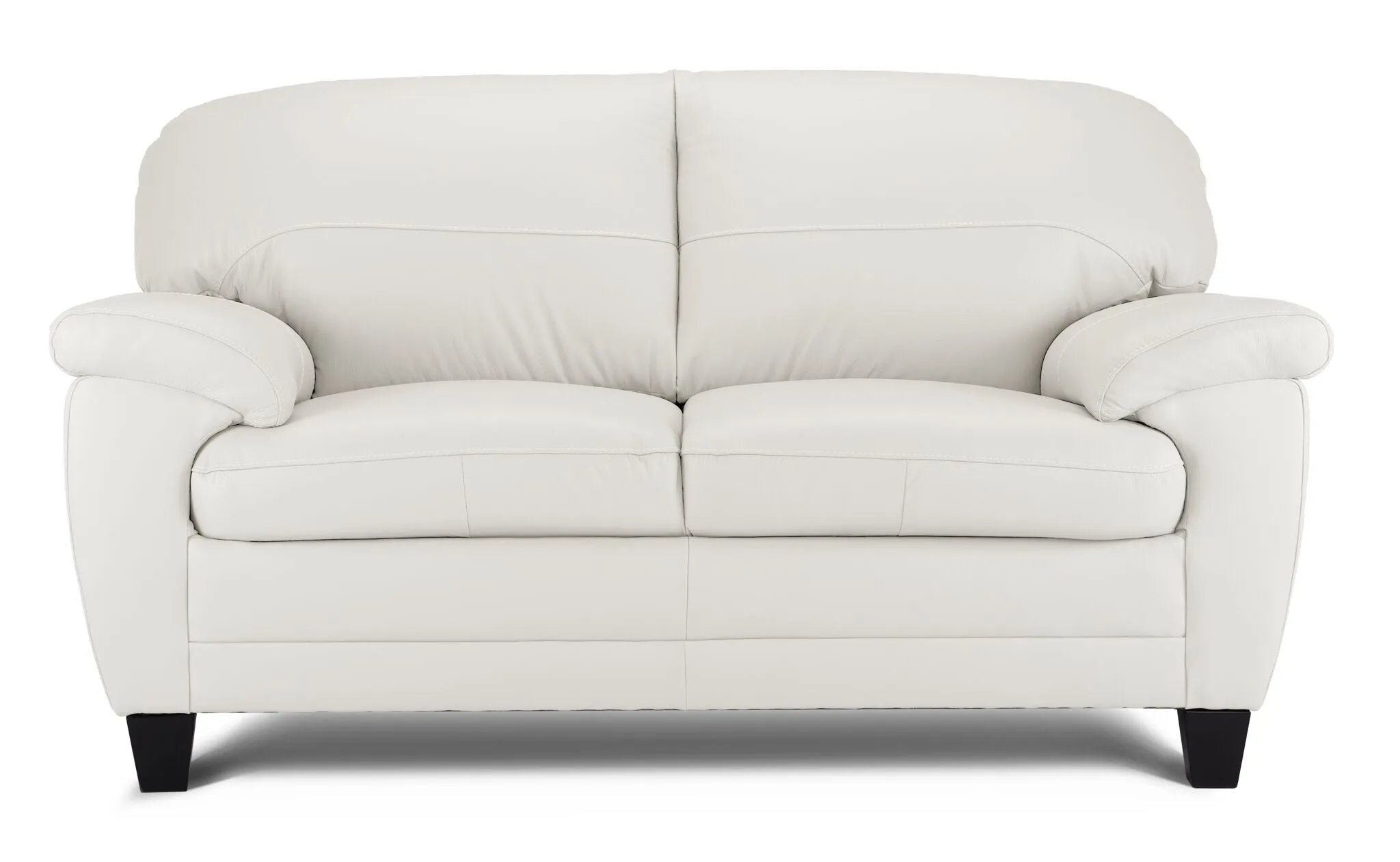 Raphael Leather Loveseat - Silver Grey
