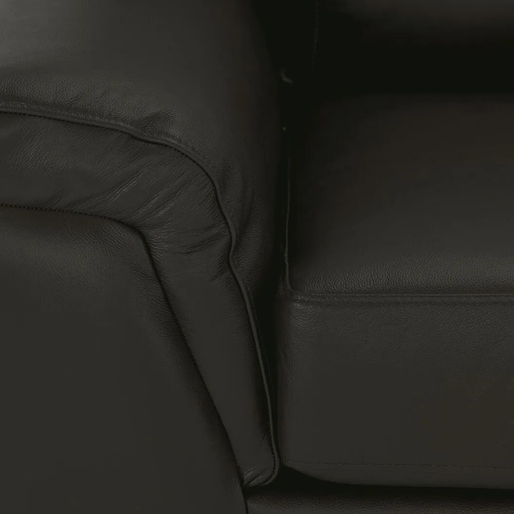 Reynolds Leather Sofa and Loveseat Set - Dark Grey