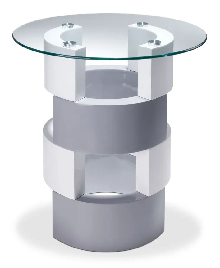 Sadie 24" End Table - Grey and White