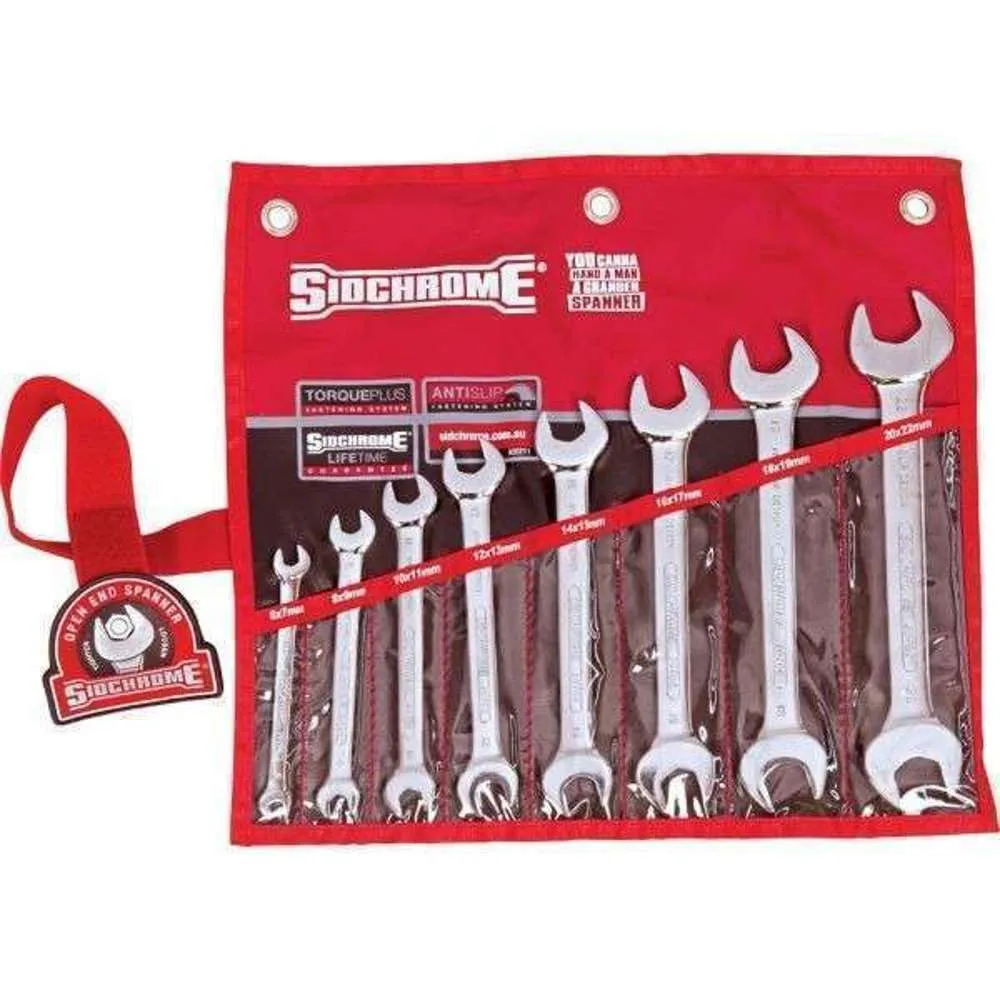 Sidchrome Spanner Open End 8pc Set (6-19mm) Metric