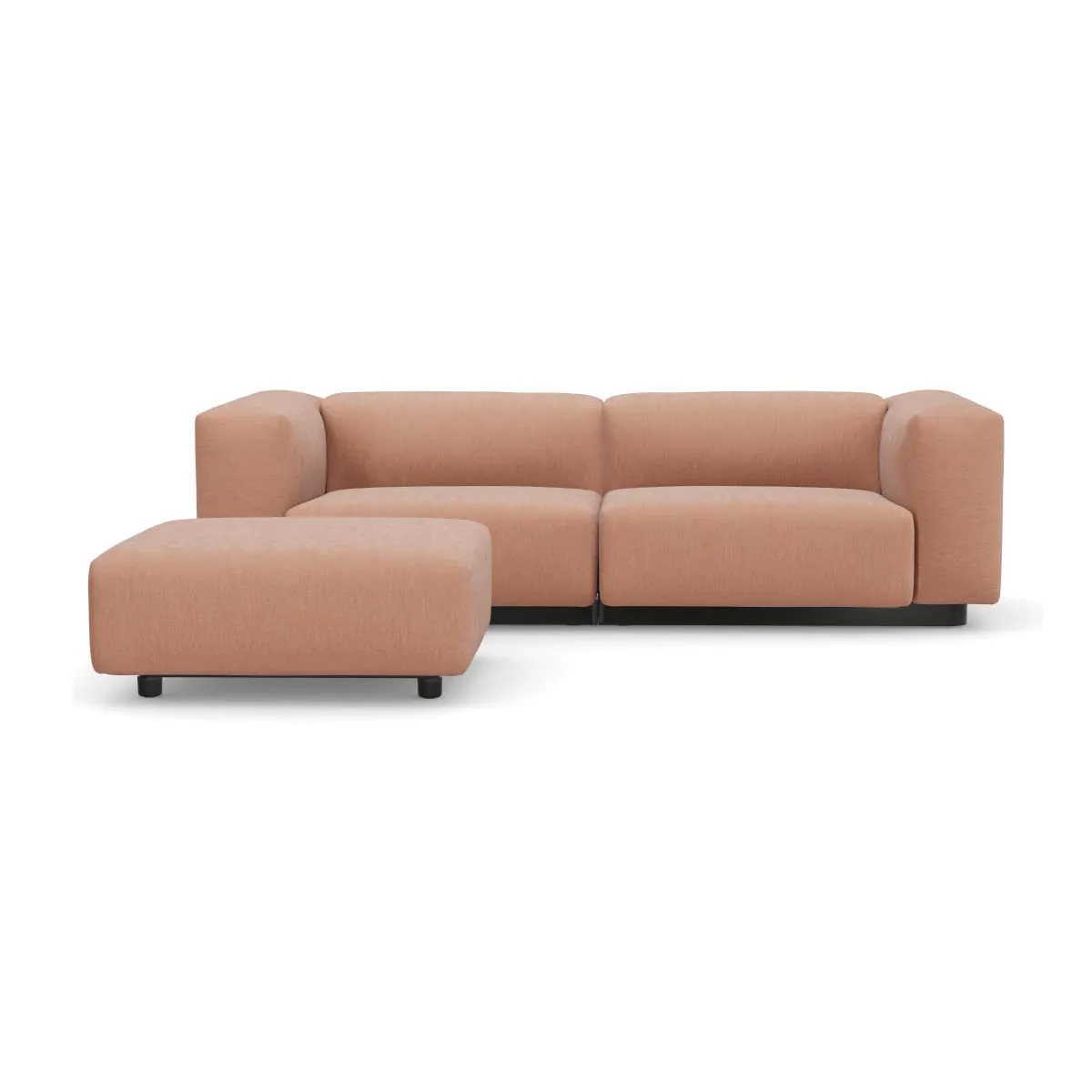 Soft Modular 2-Seater Sofa with Ottoman