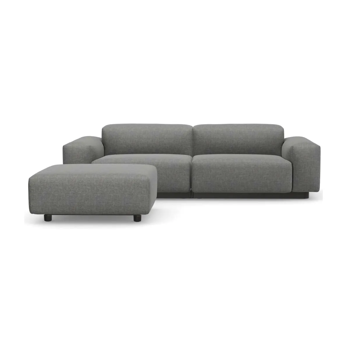 Soft Modular 2-Seater Sofa with Ottoman