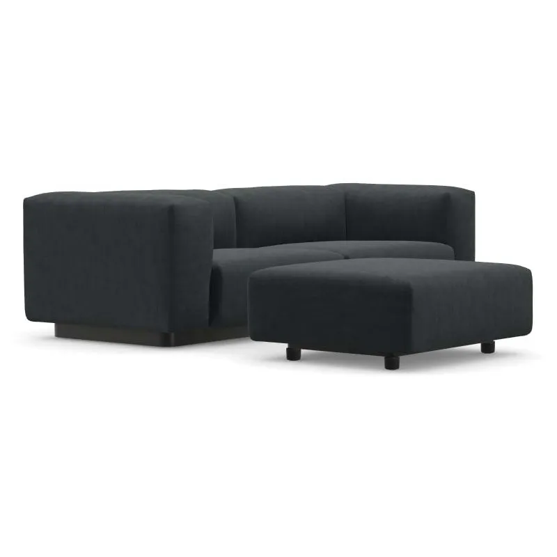 Soft Modular 2-Seater Sofa with Ottoman