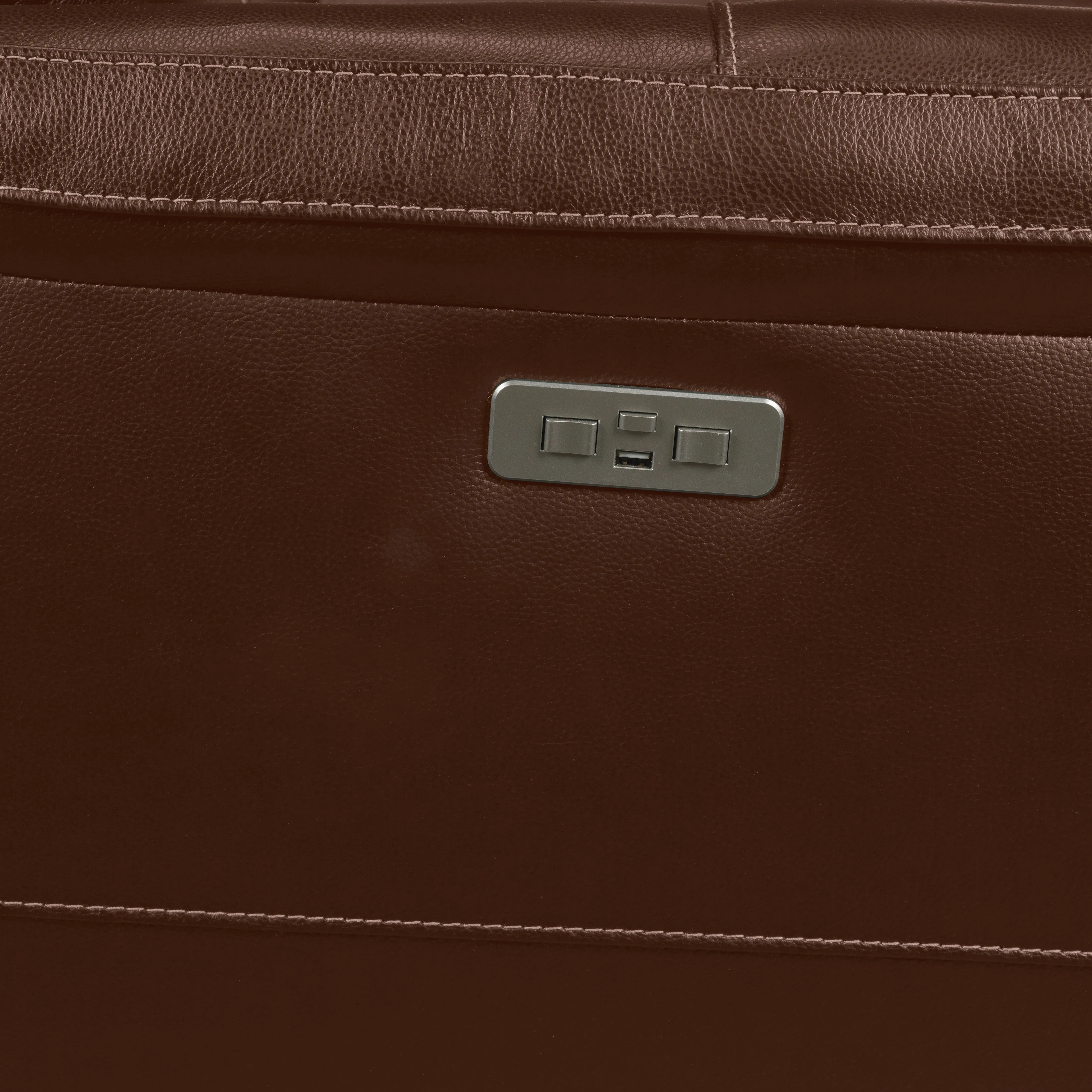 Stallion Leather Dual Power Recliner - Chestnut