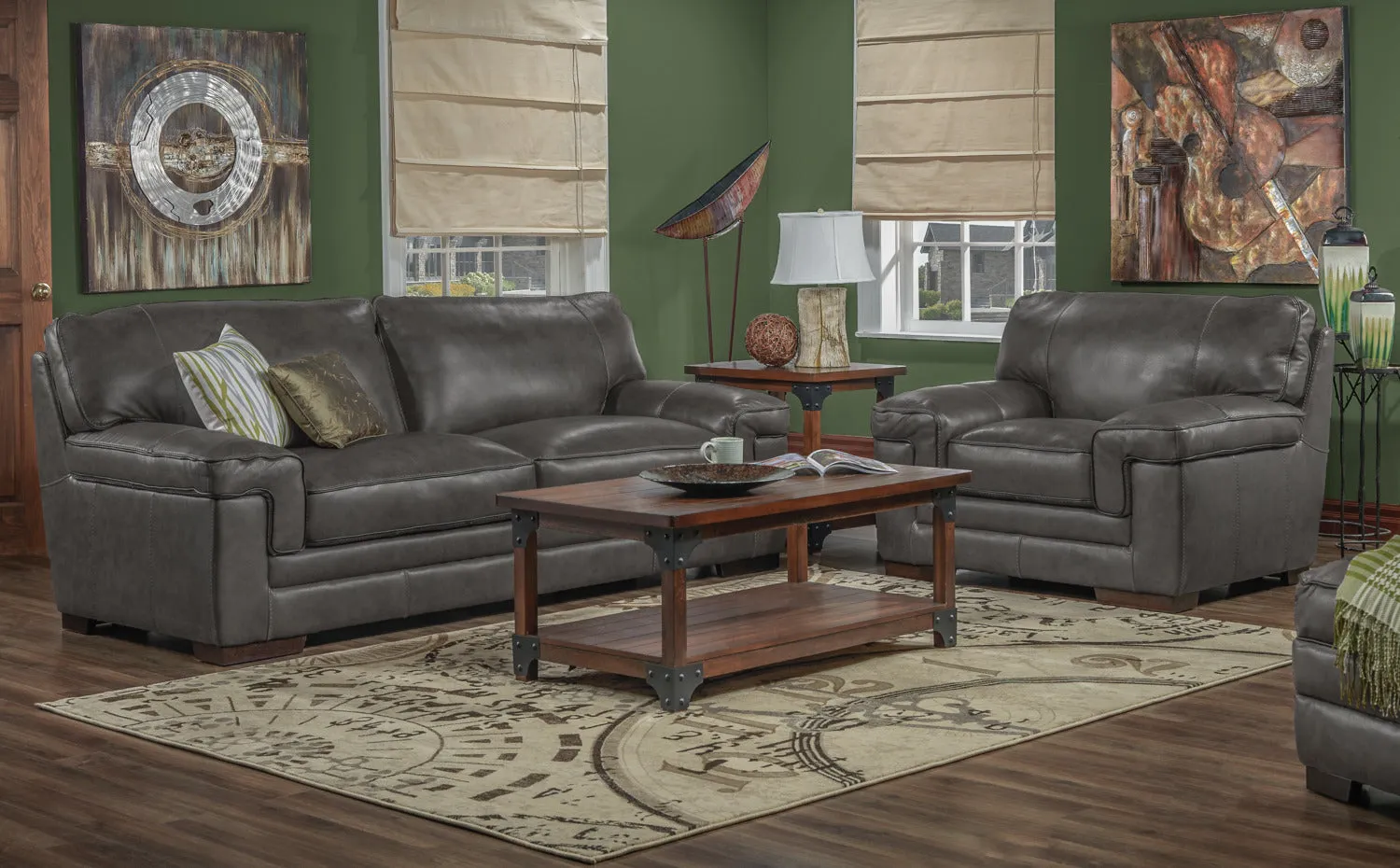 Stampede Leather Chair - Charcoal