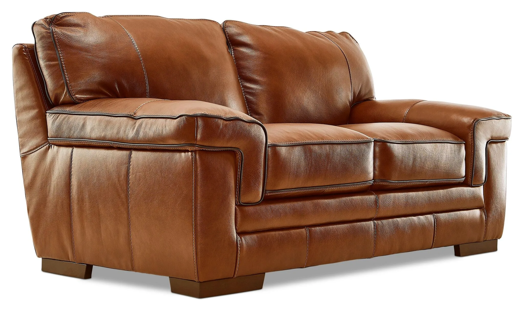 Stampede Leather Sofa, Loveseat and Chair Set - Chestnut