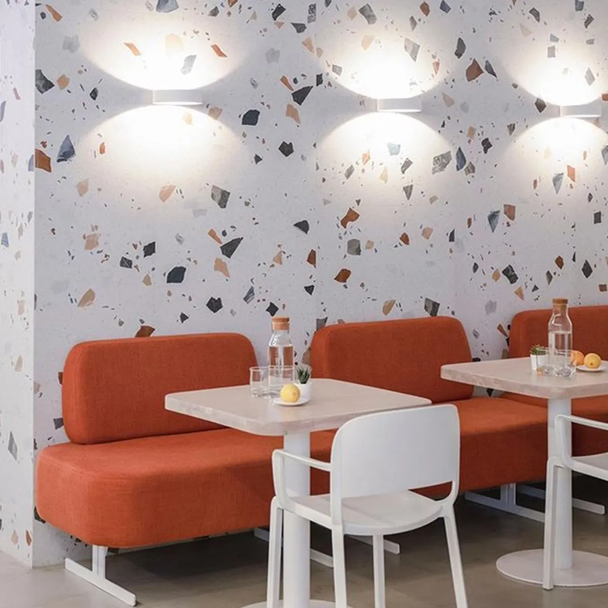 Stracciatella Blanco Terrazzo Effect Porcelain Tile 60x60cm Matt
