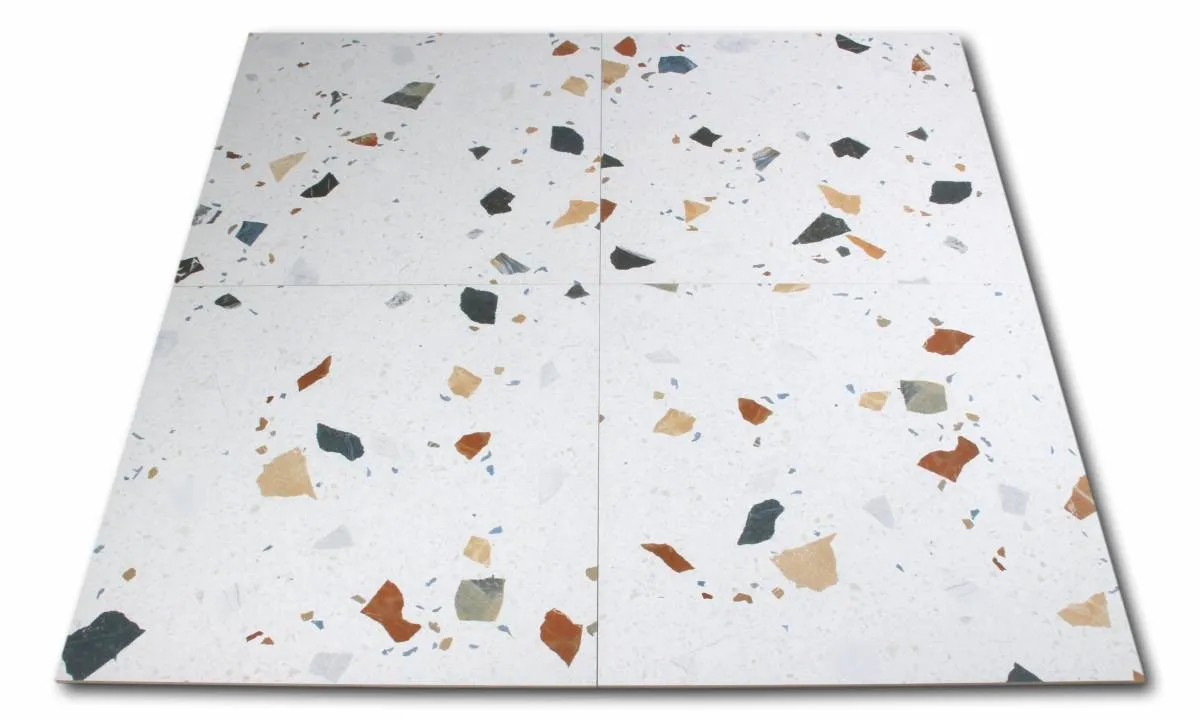 Stracciatella Blanco Terrazzo Effect Porcelain Tile 60x60cm Matt