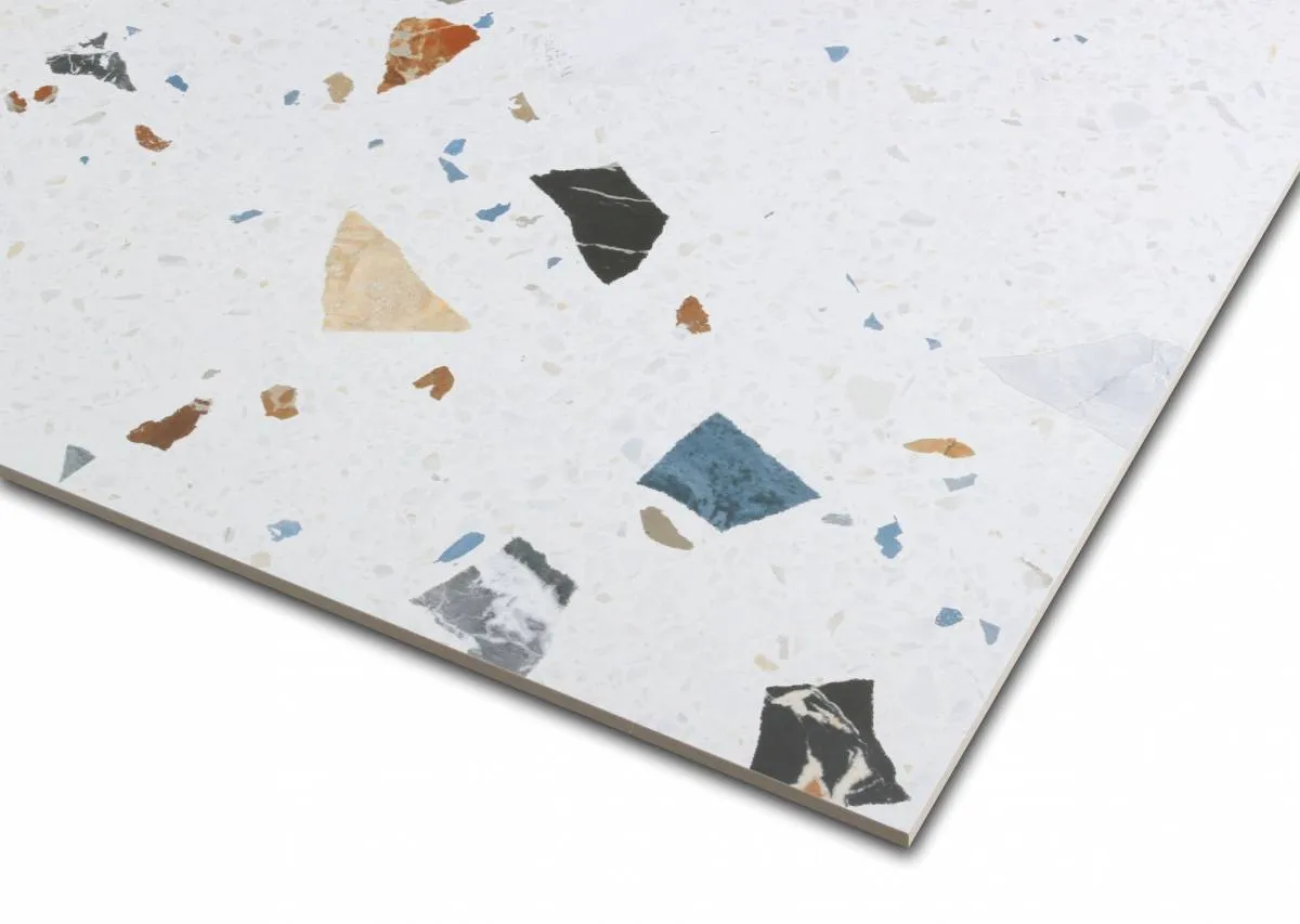 Stracciatella Blanco Terrazzo Effect Porcelain Tile 60x60cm Matt