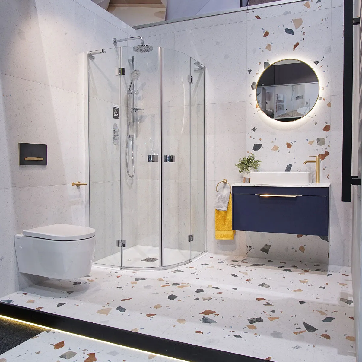 Stracciatella Blanco Terrazzo Effect Porcelain Tile 60x60cm Matt