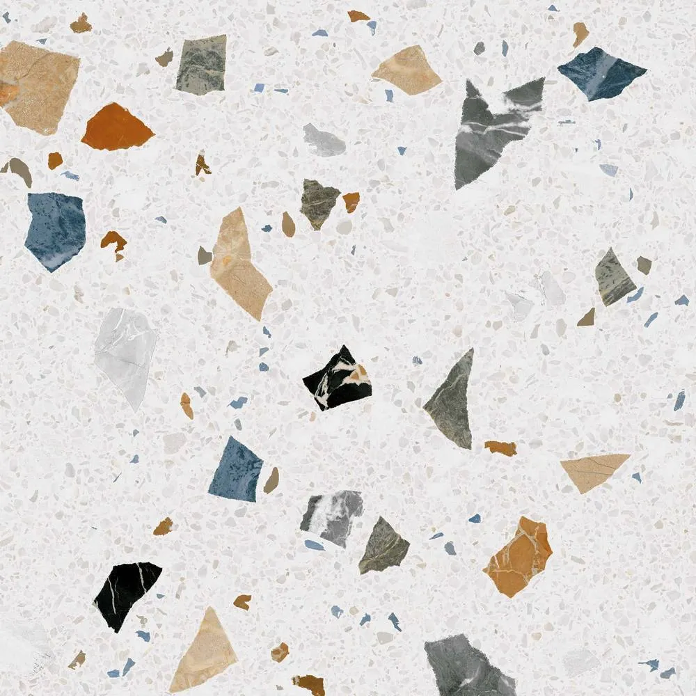 Stracciatella-R Blanco Terrazzo Effect Porcelain Tile 80x80cm Matt