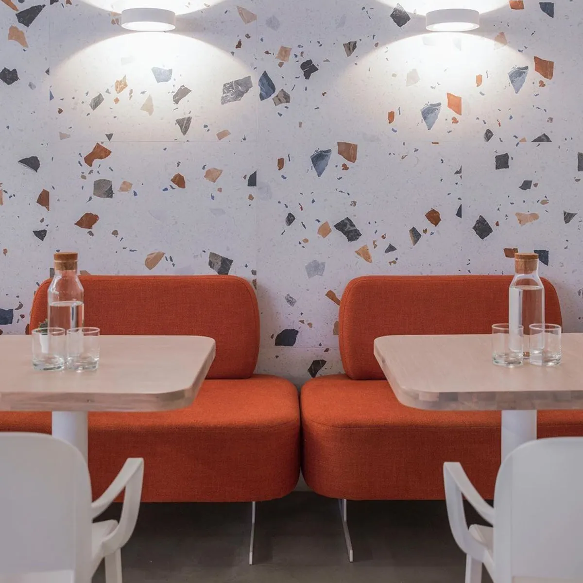 Stracciatella-R Blanco Terrazzo Effect Porcelain Tile 80x80cm Matt