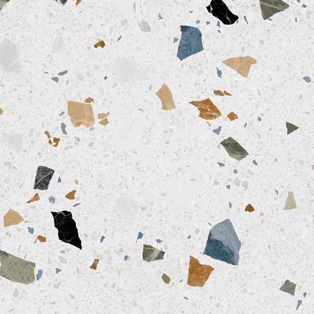 Stracciatella-R Blanco Terrazzo Effect Porcelain Tile 80x80cm Matt