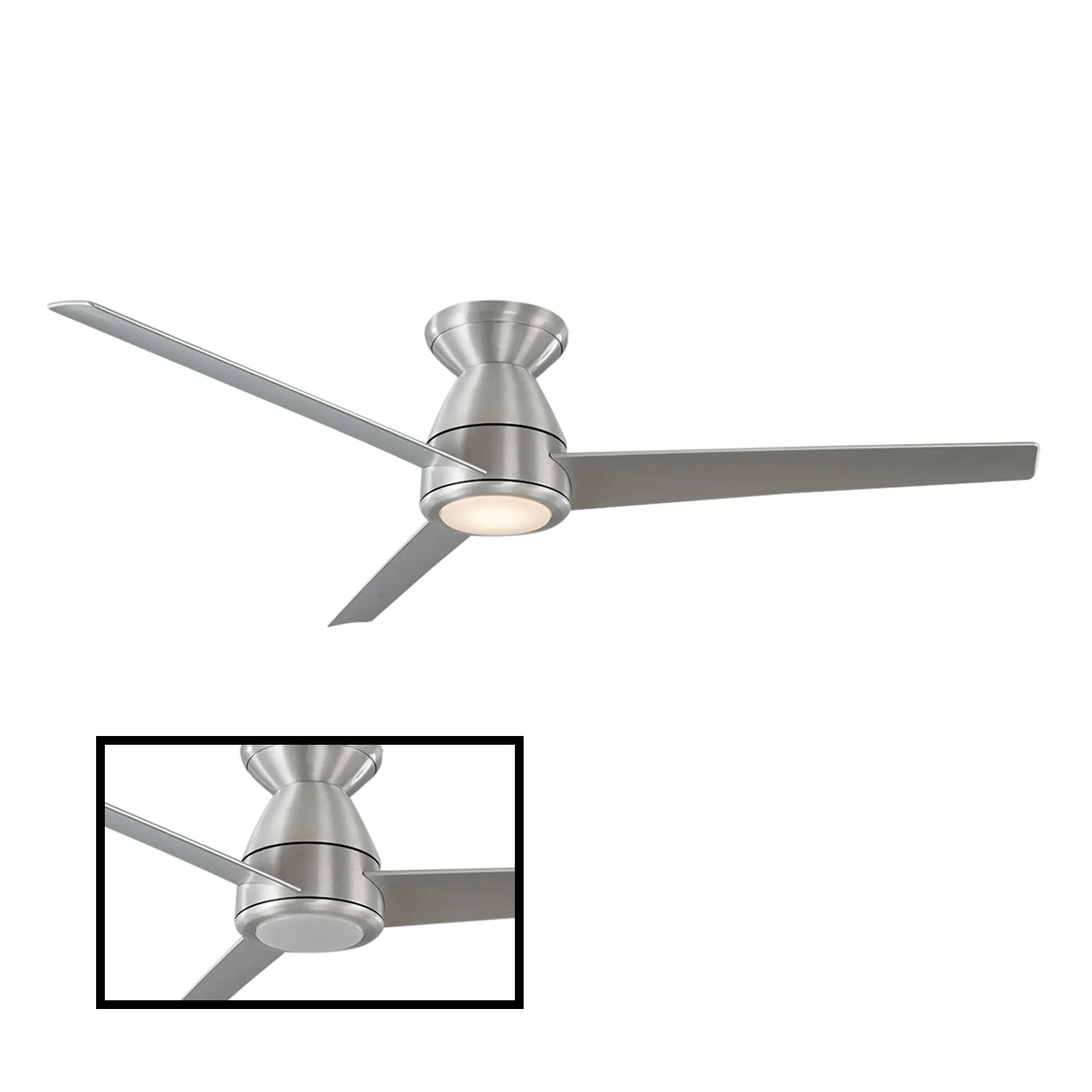Tip Top Indoor/Outdoor 3-Blade 52" Smart Flush Mount Ceiling Fan with LED Light Kit and Remote Control
