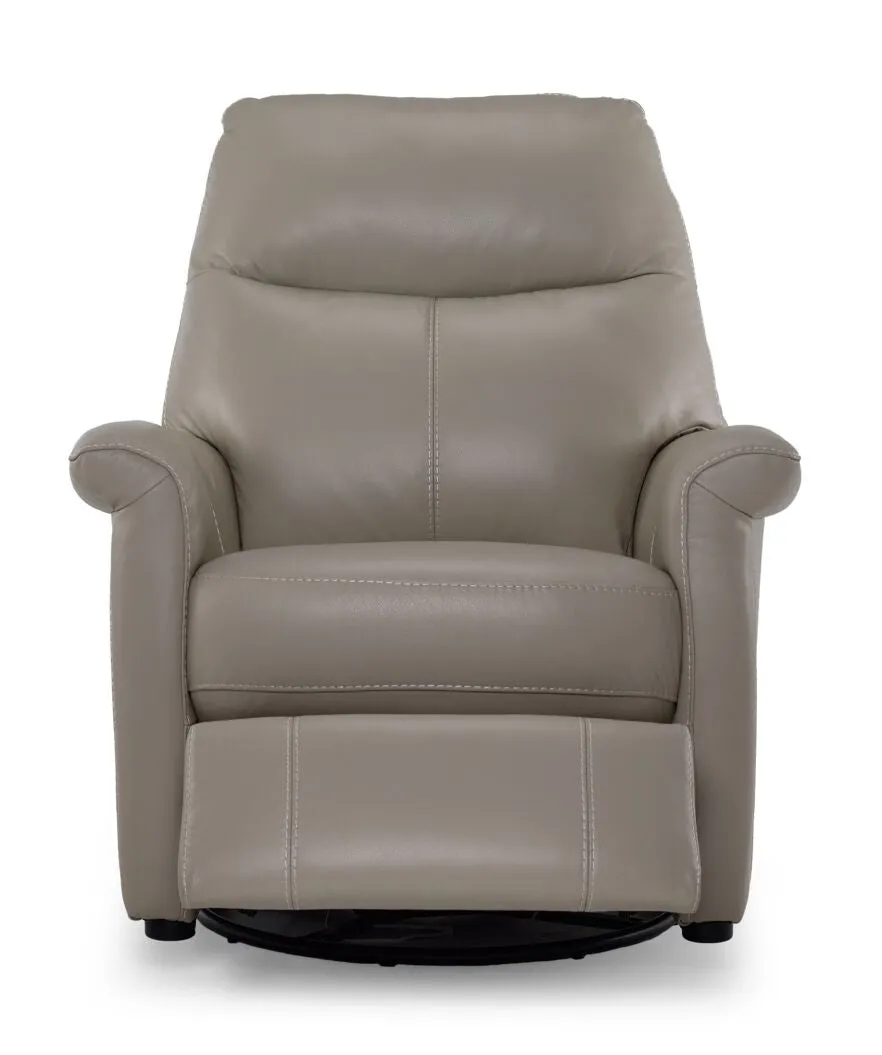 Torino Leather Power Recliner - Silver Grey