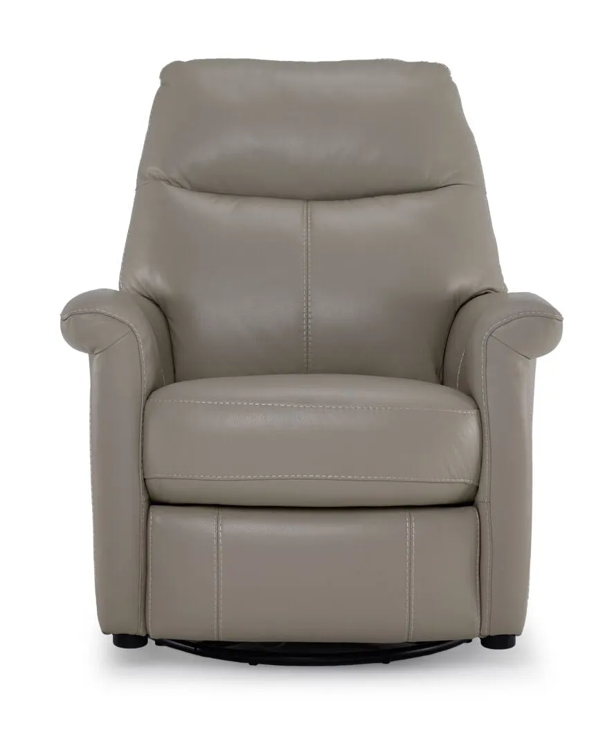 Torino Leather Power Recliner - Silver Grey
