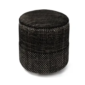 Tres Persian Black Pouf