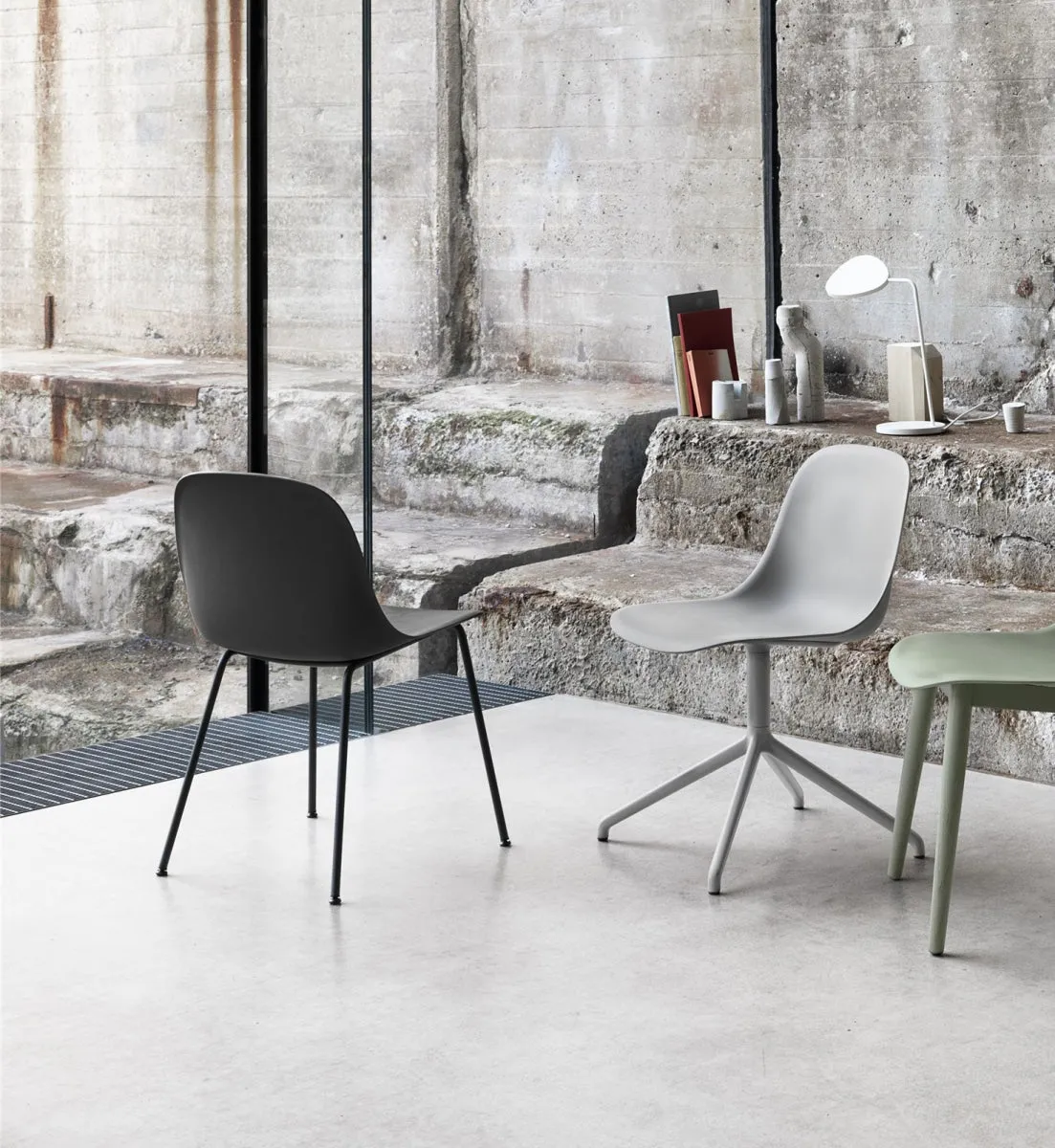 Visu Chair, Metal Base, Black/Black