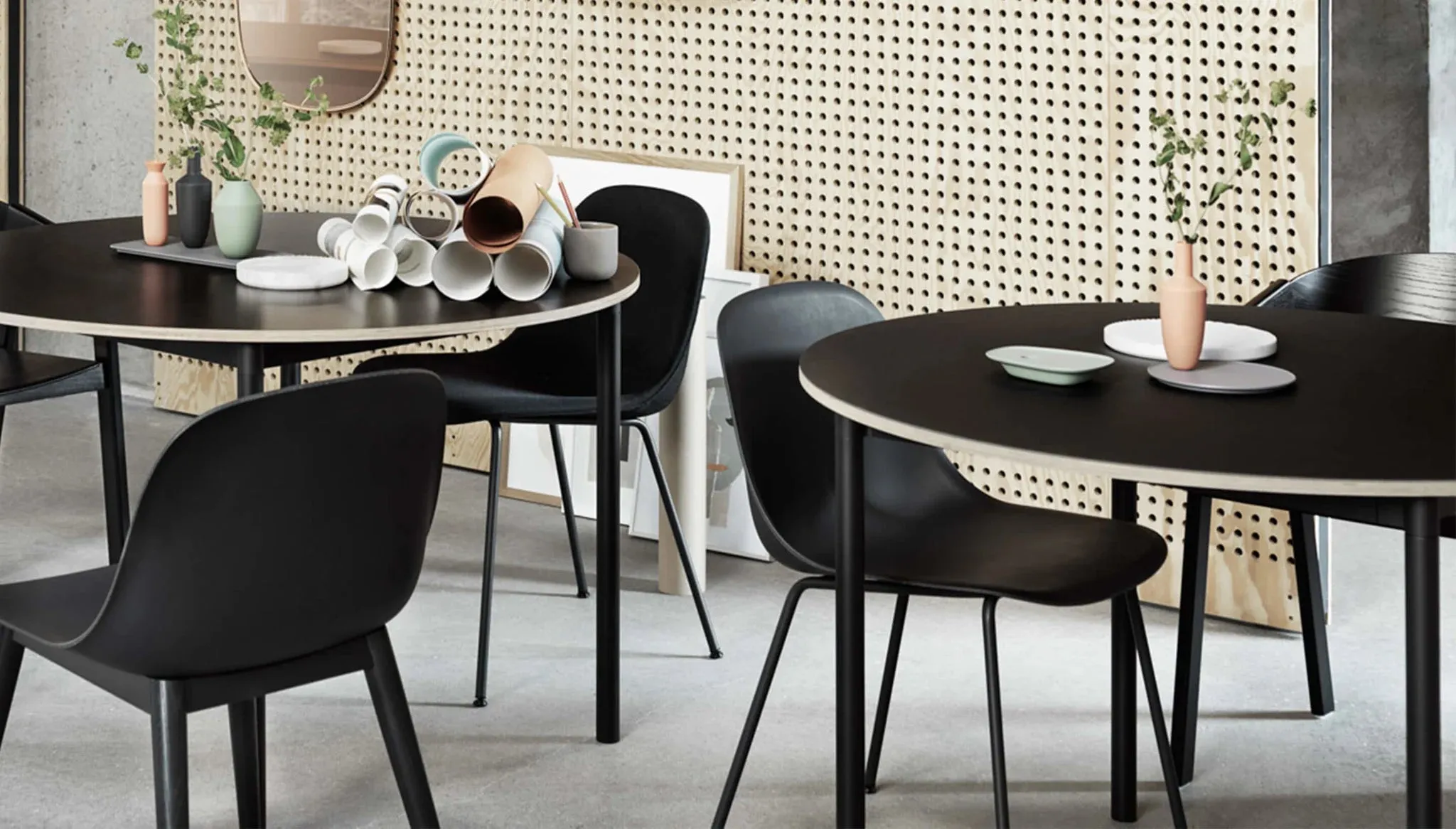 Visu Chair, Metal Base, Black/Black