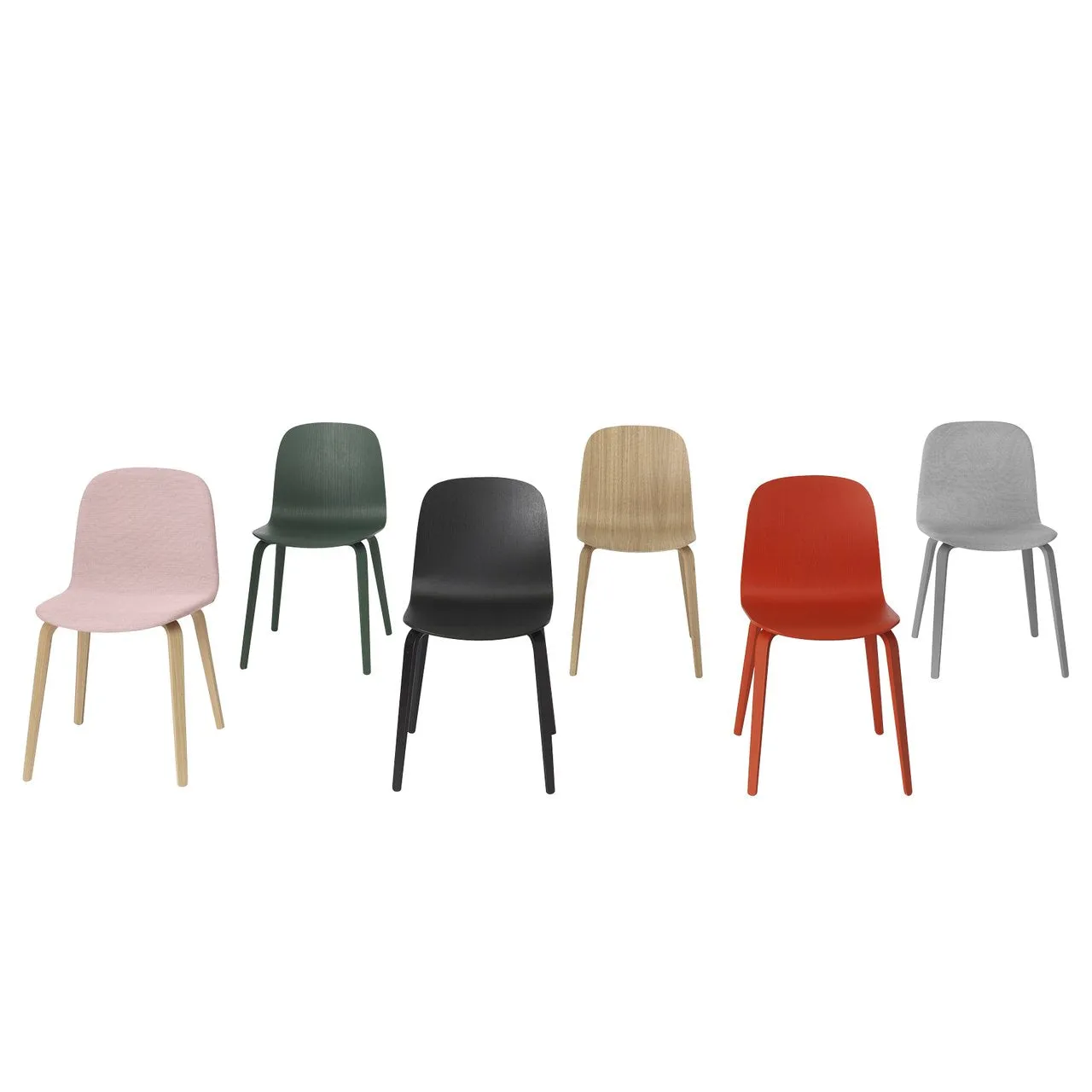 Visu Chair, Wood Base, Dusty Green