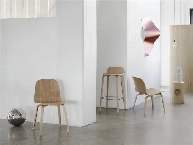 Visu Chair, Wood Base, Oak/Oak
