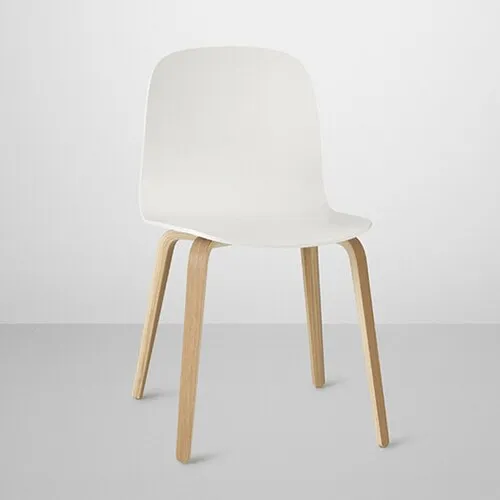 Visu Chair, Wood Base, White/Oak