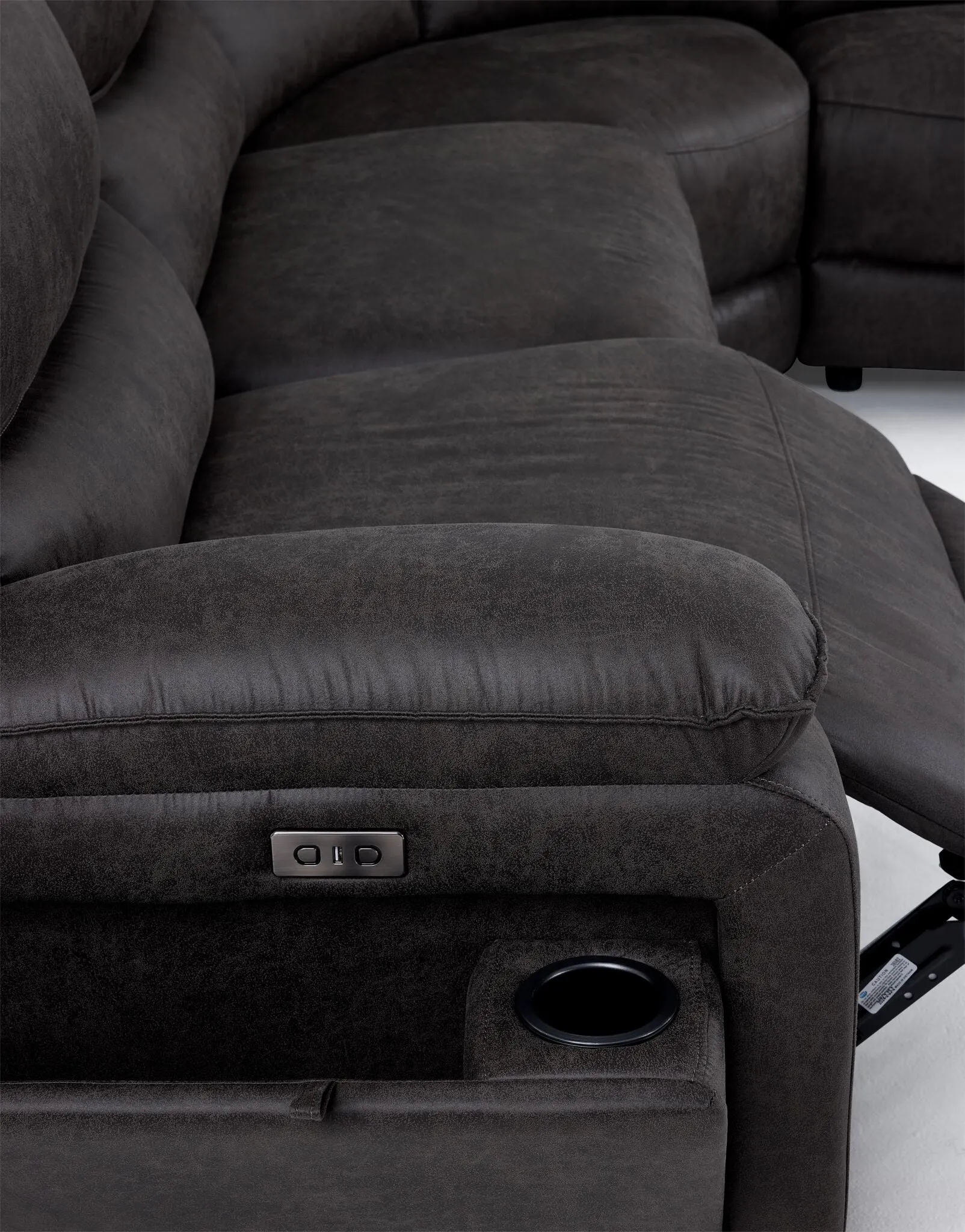 Weston 5-Piece Power Reclining Sectional with Console - Granite