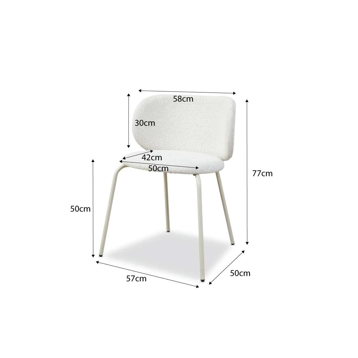 Willa Dining Chair- Cream Set of Four Bundle Mocka