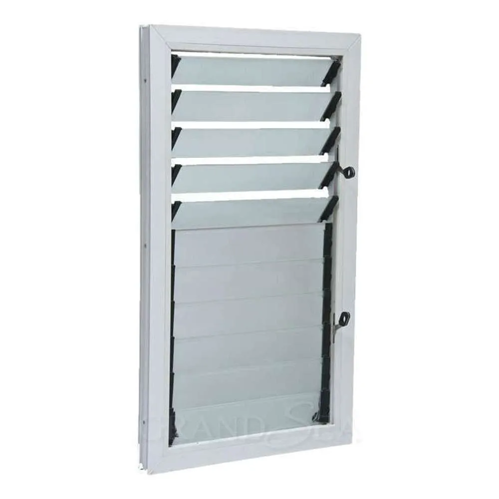 Wind Louvre Blade Alu 4" x 5 x 5800mm White Powder Coated Finish, Backing Rubber