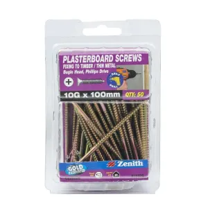 Zenith Plasterboard Screw Bugle 10G x 100mm (50pk)